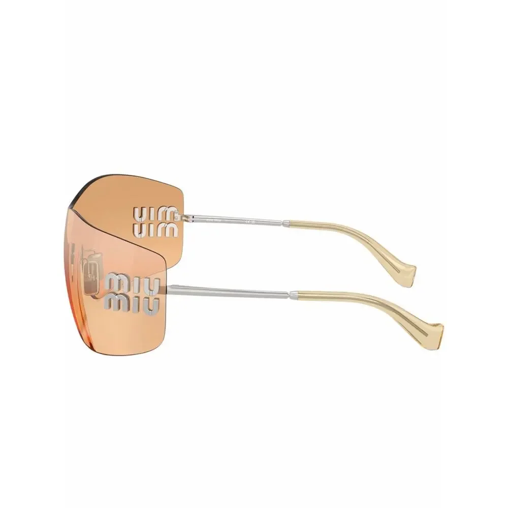 New Miu Miu MUB53S 1BC80Y Orange Mirror Sunglasses Authentic